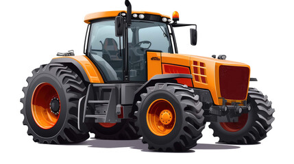 Obraz premium Agricultural towing tractor for farming isolated on a transparent background
