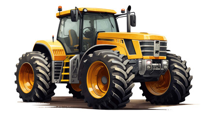 Obraz premium Agricultural towing tractor for farming isolated on a transparent background