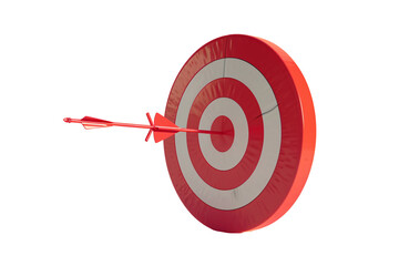 a red and white target with a arrow in the center