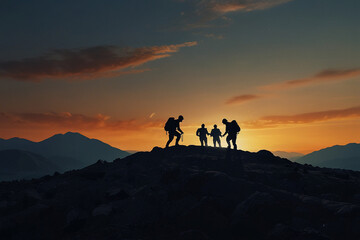 Fototapeta premium silhouette of a horse on sunset