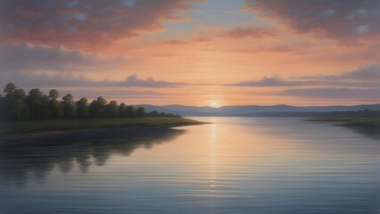 Obraz premium dusk over the water