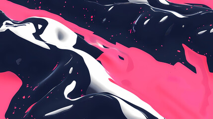 Abstract Fluid Art in Pink and Black Tones