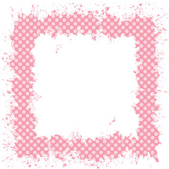 square frame - pink fabric with dots - vector graphic resource - ideal for greeting cards, presentations, canva, photography, scrapbooking, cricut, sublimation, stickers, tags
 - obrazy, fototapety, plakaty