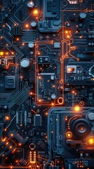 digital circuit board wallpaper with intricate and realistic details
