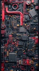 digital circuit board wallpaper with intricate and realistic details