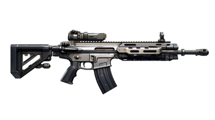 Assault rifle isolated on a transparent background