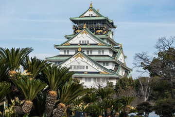 Osaka Castle in Osaka Castle Park, Osaka, Japan