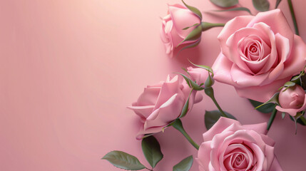 The rose elegant card Beautiful bouquet of pink