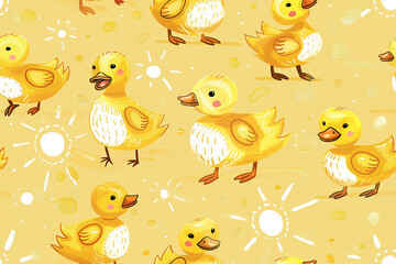 yellow rubber ducks with sunny doodles