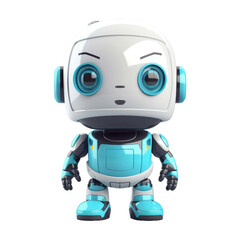 beautiful cute robot isolated on a transparent background 