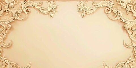 minimal ornamental frame illustration in beige tones