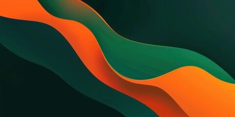 Fototapeta premium modern minimal background with gradient dark green and bright orange 