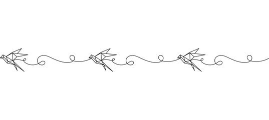  Origami bird line art style vector illustration
