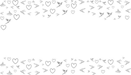 Origami bird vector line art decoration elements, origami bird doodles vector illustration