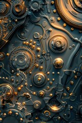 mechanic metallic gears background, realistic and detailed