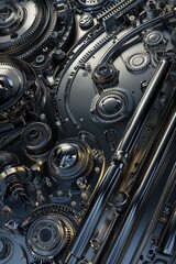 mechanic metallic gears background, realistic and detailed
