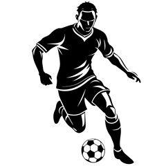 Football player silhouette vector illustration isolated on a white background.  Football player vector art logo concept.