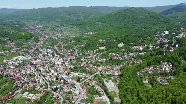Aerial footage of the  Sovata city - Romania
