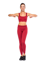 Fototapeta premium Beautiful athletic woman, isolated on white background