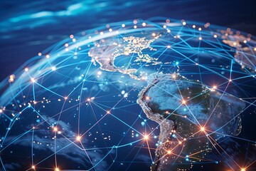 Global Connection Network: Intertwined Digital Pathways Across the Globe