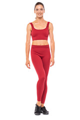 Fototapeta premium Beautiful athletic woman, isolated on white background