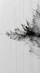 Abstract Black and White Linear Graph Artwork with Textural Details