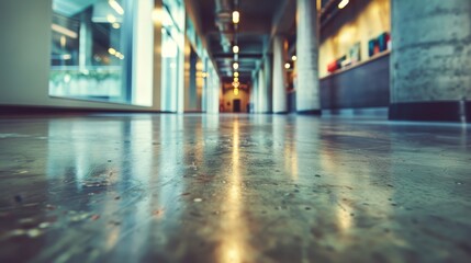 Obraz premium The floor gleams, reflecting light from the windows