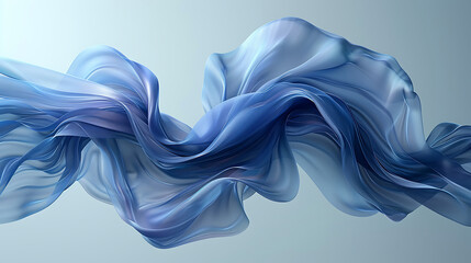 Abstract fluid 3D realistic of Baby blue and white wavy background Abstract Realism Unleashed