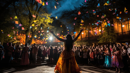 people dancing in the night