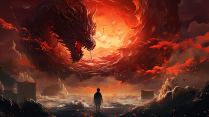 burning fire in the night