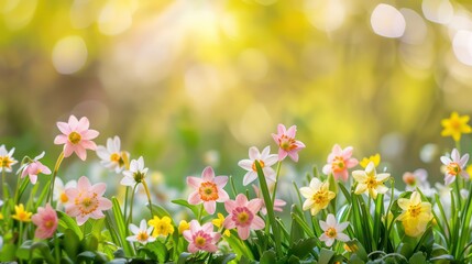 beautiful spring blossom flowers on a natural blurred background 