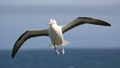 Fototapeta na wymiar An Albatross With Its Wings Arched Gracefully Rea Upscaled 3