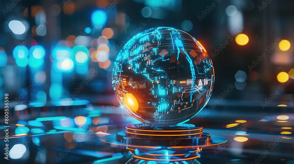 Poster virtual model of digital earth communications. abstract global technology background.