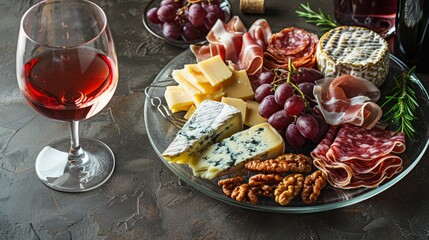 Elegant White Wine and Fine Cheese Selection