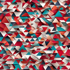 colorful triangle square rectangle geometric seamless pattern on a white background.