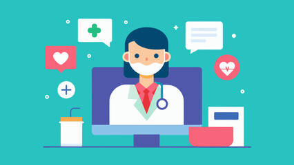 Healthcare concept.Vector art of consult with doctor on mobile and online medical concept illustration .