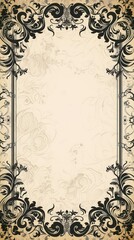 vintage decorative frame with intricate details and free space