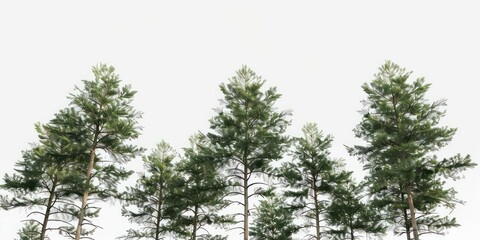 Fototapeta premium tall tree line isolated on a white background