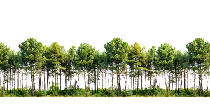 tall tree line isolated on a white background