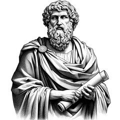 Pythagoras Portrait Honors the Path to Mathematical Truth, generative AI