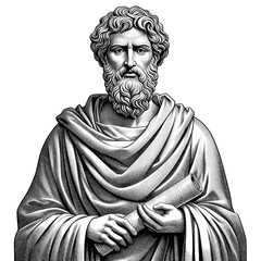 Fototapeta premium Pythagoras Portrait Resonates with Intellectual Legacy, generative AI