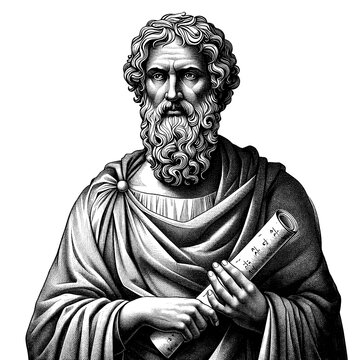 Pythagoras Portrait Illustrates Mathematical Ingenuity, generative AI