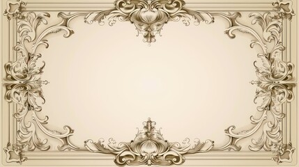 Obraz premium vintage decorative border with intricate details with free space