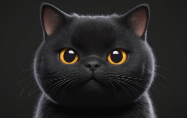 Fototapeta premium Closeup of a Felidae with yellow Iris and grey Fur staring at camera