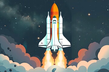 Obraz premium Aerospace Icons Elevating Business Investment Strategies: Advancements in Iconic Spacecraft Vision