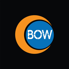 BOW letter logo design on background