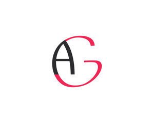 Creative initial letter AG or GA logo design template