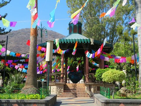 Ajijic central plaza and kiosk, Jalisco, Mexico