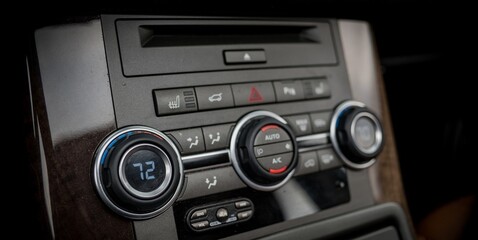 Heater controls in a car