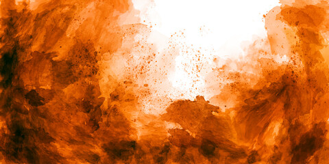 black orange red fire volcano gradient watercolor background with clouds texture